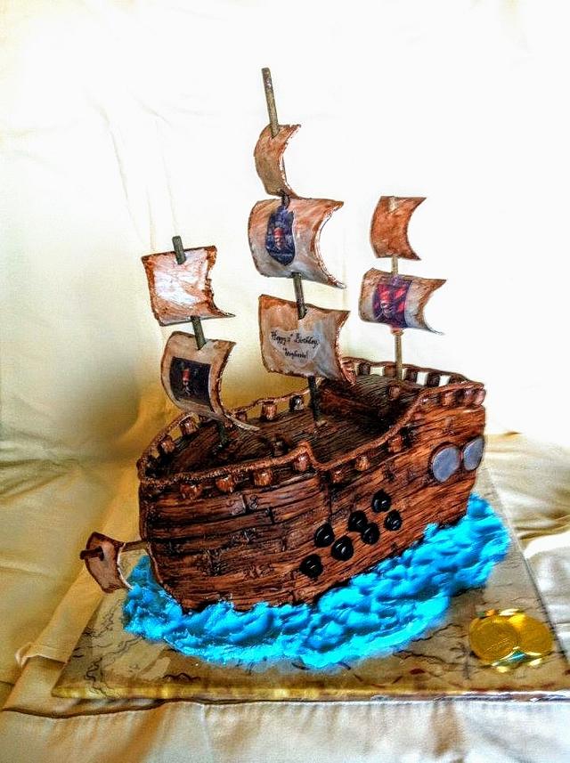 Pirate ship cake Decorated Cake by PeggyT CakesDecor