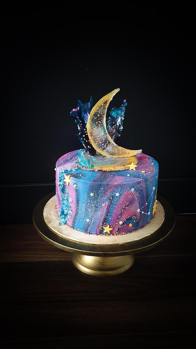 Galaxy cake - Decorated Cake by Anna Stasiak - CakesDecor