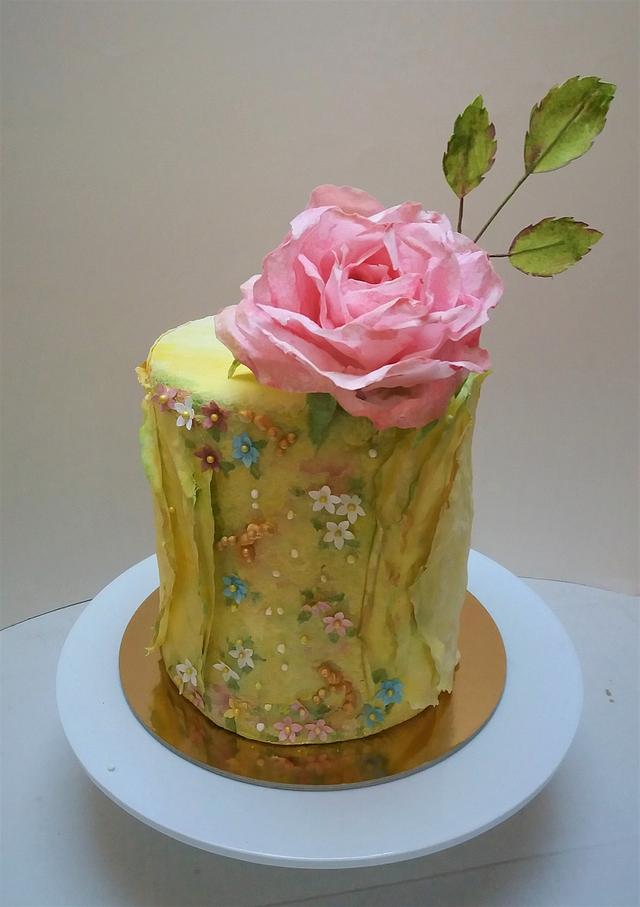 Wafer Paper Rose Cake   Decorated Cake By Darina   CakesDecor