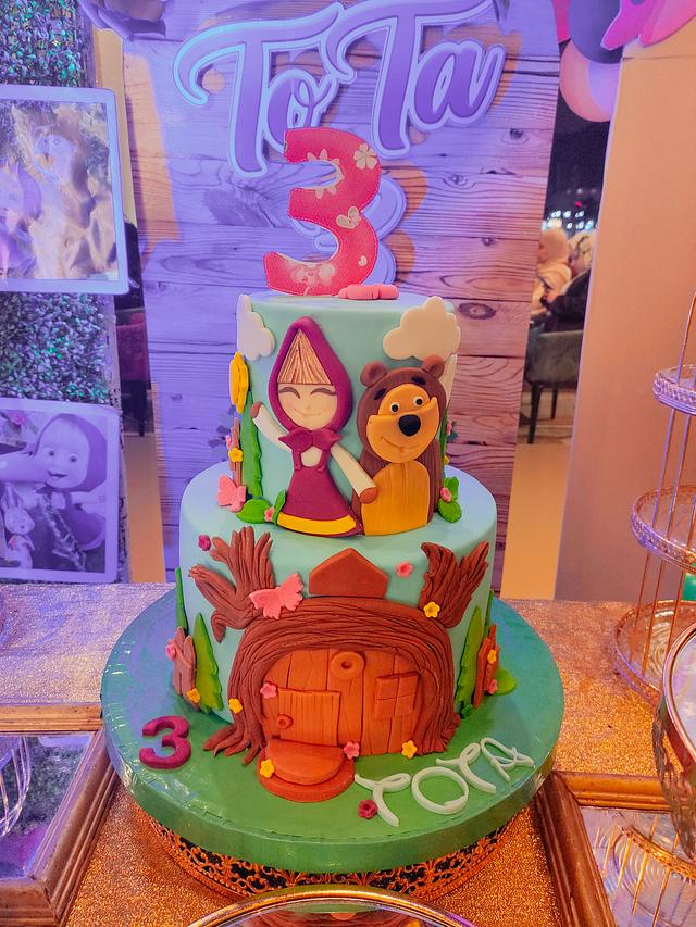 Masha and the Bear 🐻 cake by lolodeliciouscake - - CakesDecor