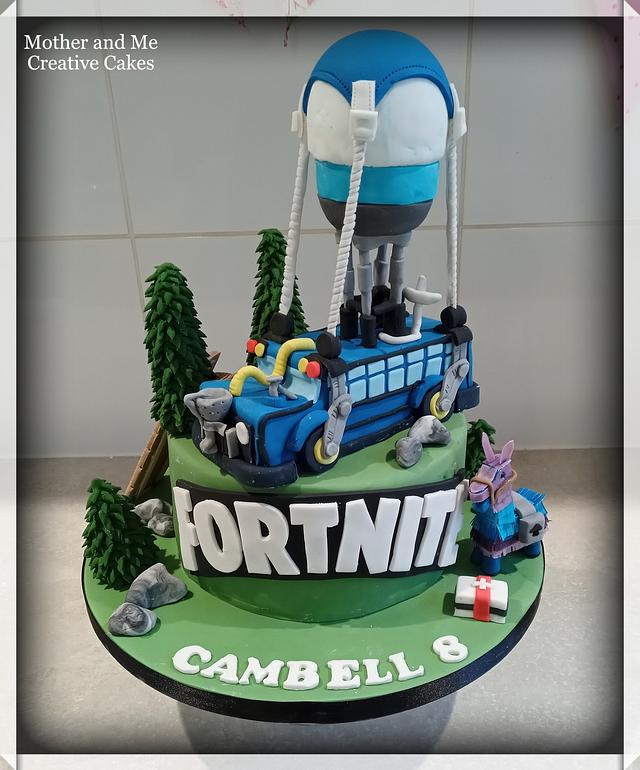 Fortnite Cake - Decorated Cake by Mother and Me Creative - CakesDecor