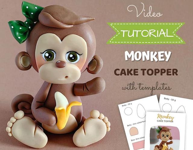 Fondant monkey cake topper - Decorated Cake by Alex Nazur - CakesDecor