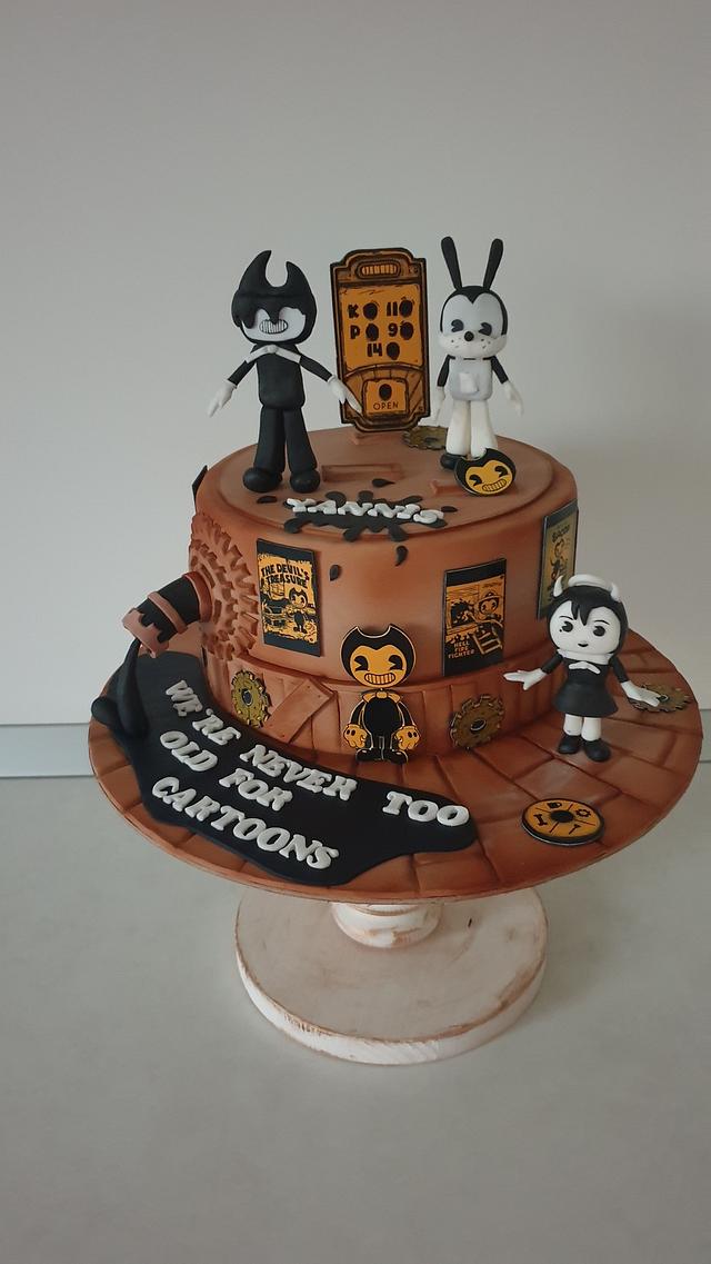 Bendy and the ink machine cake - YouTube