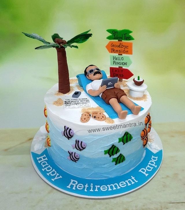 Retirement theme cake - Decorated Cake by Sweet Mantra - - CakesDecor