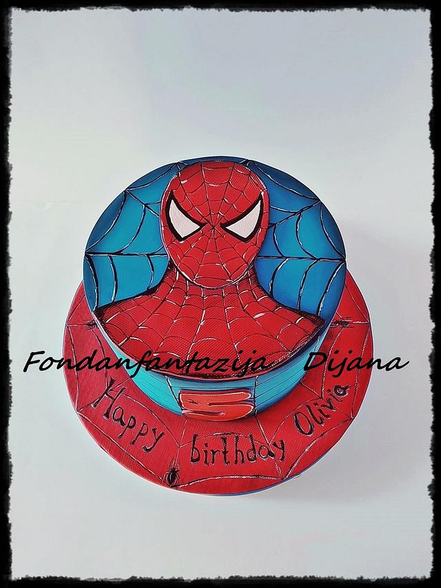 Spider Man themed cake Cake by Fondantfantasy CakesDecor