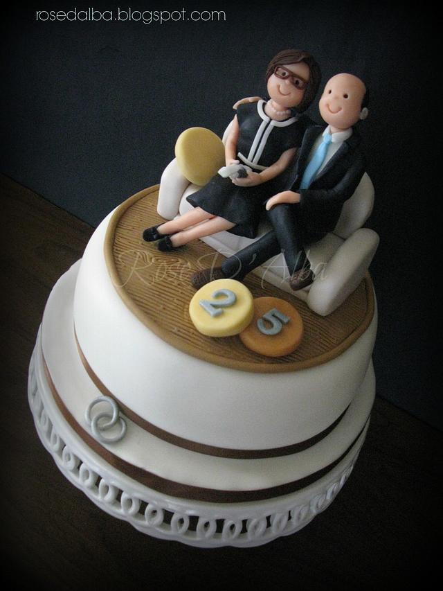 25th Wedding Anniversary Cake By Rose D Alba Cake Cakesdecor