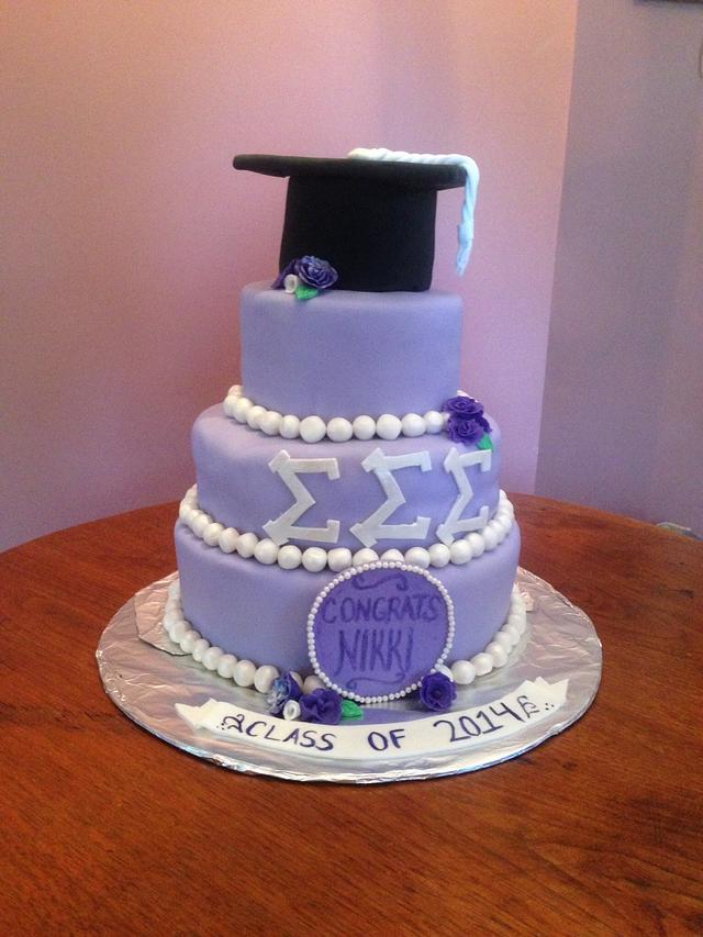 Sorority girl Graduation cake - Decorated Cake by Megan - CakesDecor