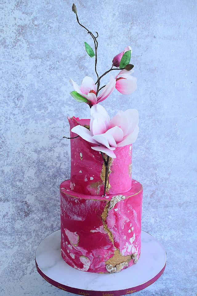 Fuchsia Decorated Cake by Indulgence by Shazneen Ali CakesDecor