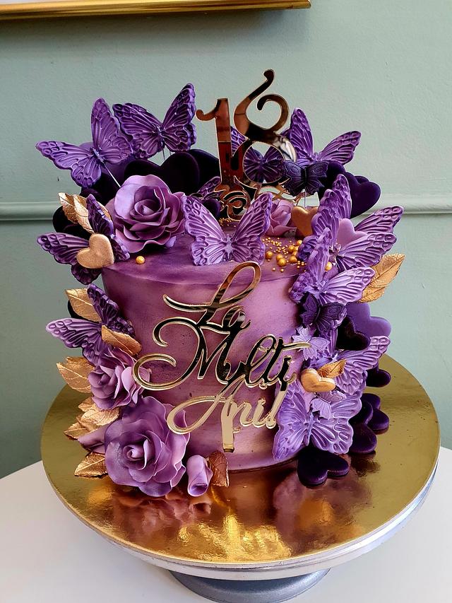 Purple Cake Decorated Cake By Ionela Velniceriu Cakesdecor