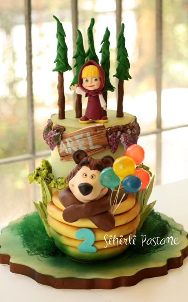 Printed 1 Pc Masha And The Bear Cake Topper, Packaging Type: Packet
