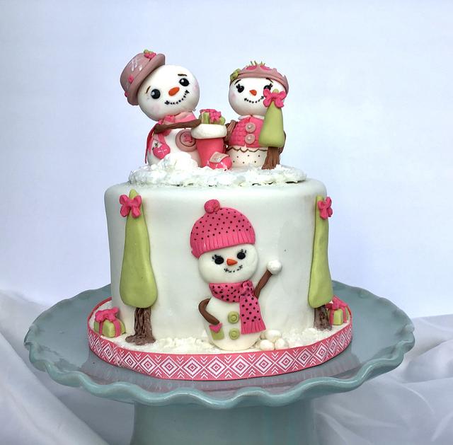 Snowmen cake - Decorated Cake by Goreti - CakesDecor