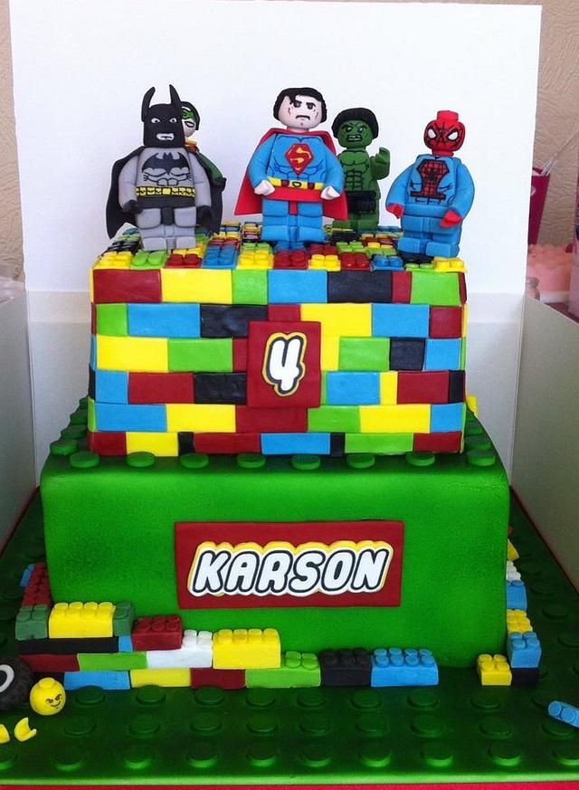 Lego Superheroes - Decorated Cake by Extreme Bakeover - CakesDecor