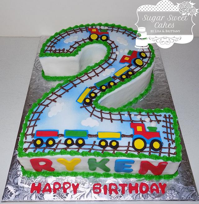 Number 2 Trains - Decorated Cake by Sugar Sweet Cakes - CakesDecor