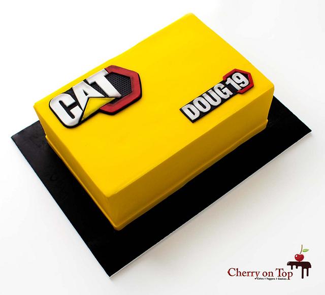 Cat Modern Hex logo cake 🚜💛🖤 ️ Decorated Cake by Cherry CakesDecor