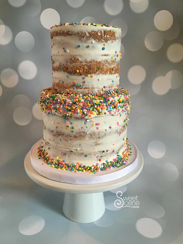 Naked Sprinkles Cake Cake By Sweet Scene Cakes CakesDecor