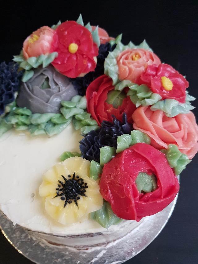 Buttercream flowers cake Cake by Ebru eskalan CakesDecor