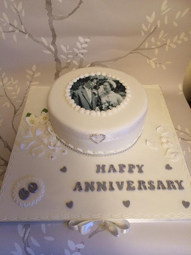 Diamond Wedding Anniversary Cake - Decorated Cake by - CakesDecor