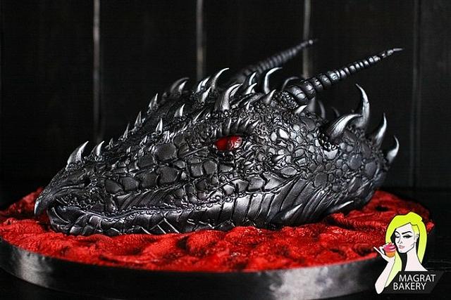 Black Dragon Cake - Decorated Cake by Maria Magrat - CakesDecor