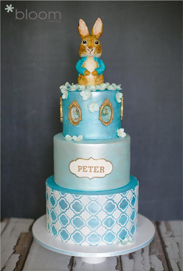 Peter Rabbit inspired baptism cake - Decorated Cake by - CakesDecor