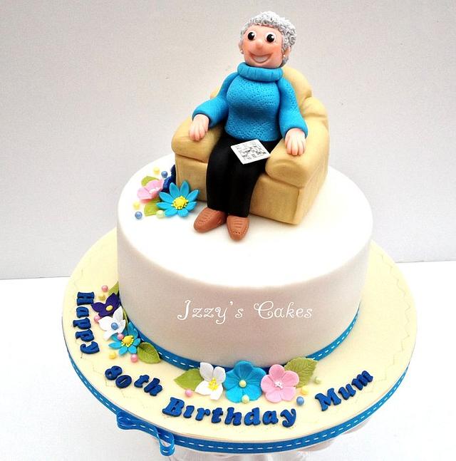 Happy Birthday Granny Cake And Flower - Greet Name