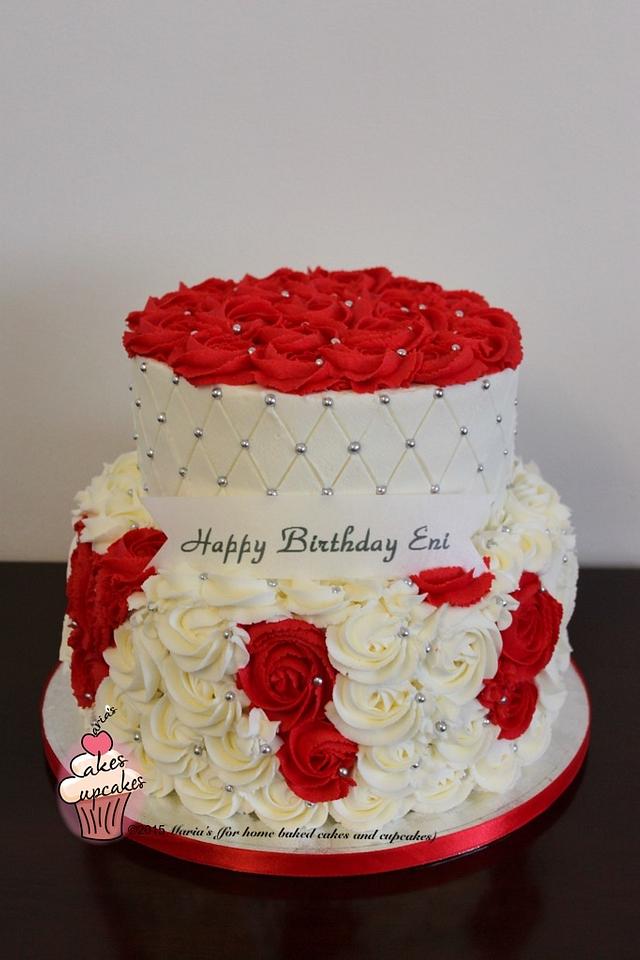 Buttercream Rosettes Cake By Marias Cakesdecor