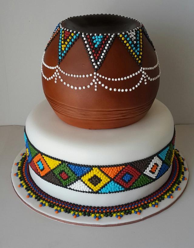 Beaded Wedding Cake - Decorated Cake by WithLoveBaking - CakesDecor