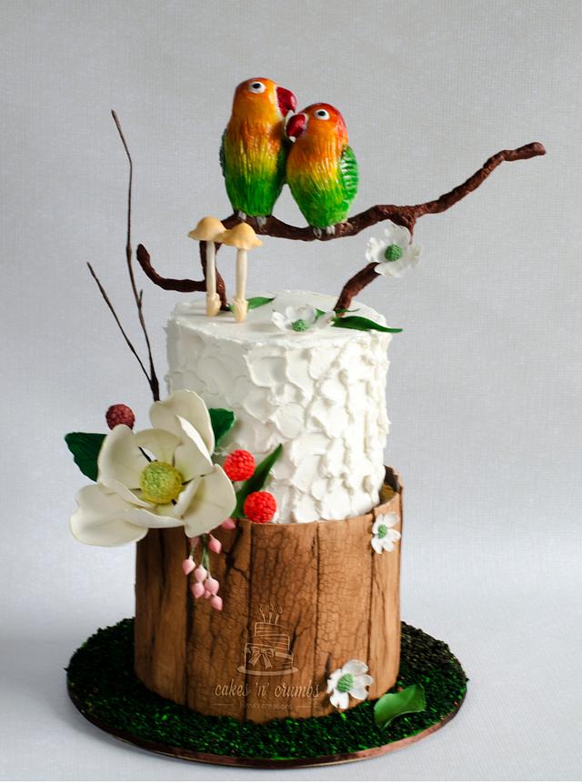 Love Birds Wedding Cake !! cake by Hima bindu CakesDecor