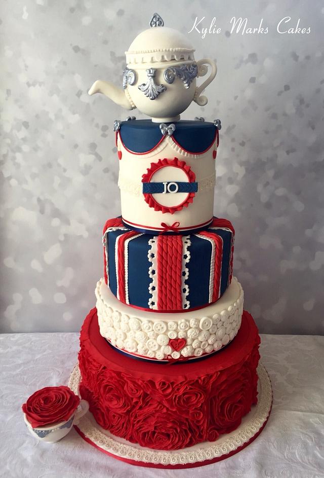 British themed cake - Decorated Cake by Kylie Marks - CakesDecor