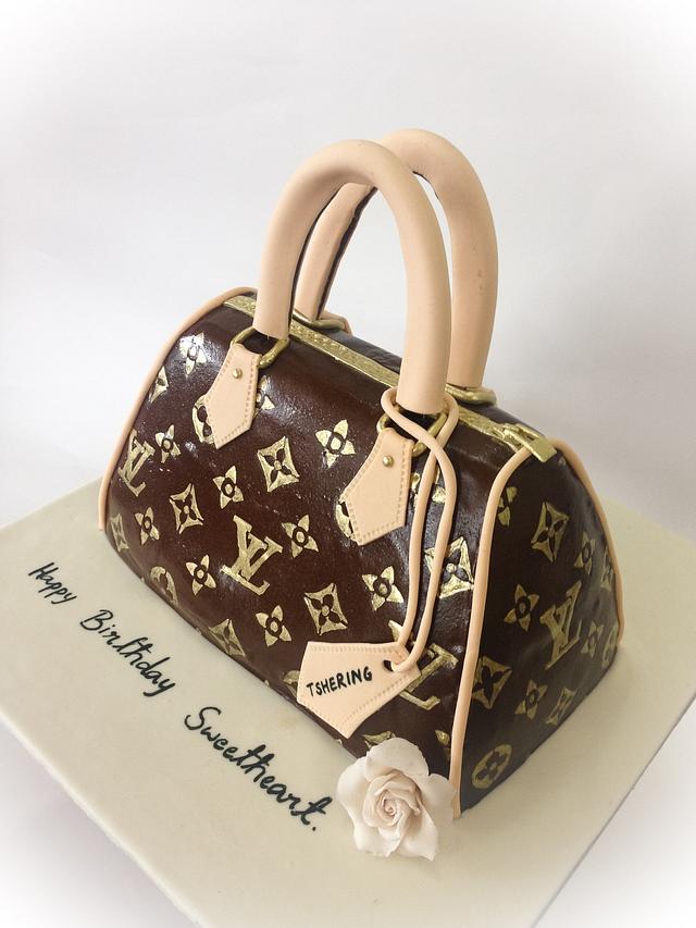 Louis Vuitton bag and shoe cake  Decorated Cake by  CakesDecor