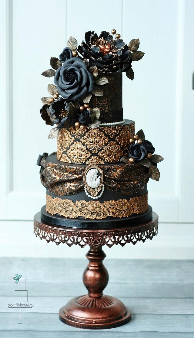 Victorian Gothic Wedding Cake Decorated Cake By Tamara Cakesdecor