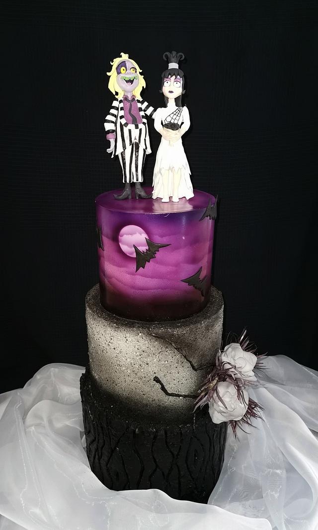 Beetlejuice wedding cake - Decorated Cake by Tirki - CakesDecor