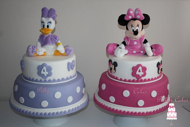 daisy duck and minnie mouse cake