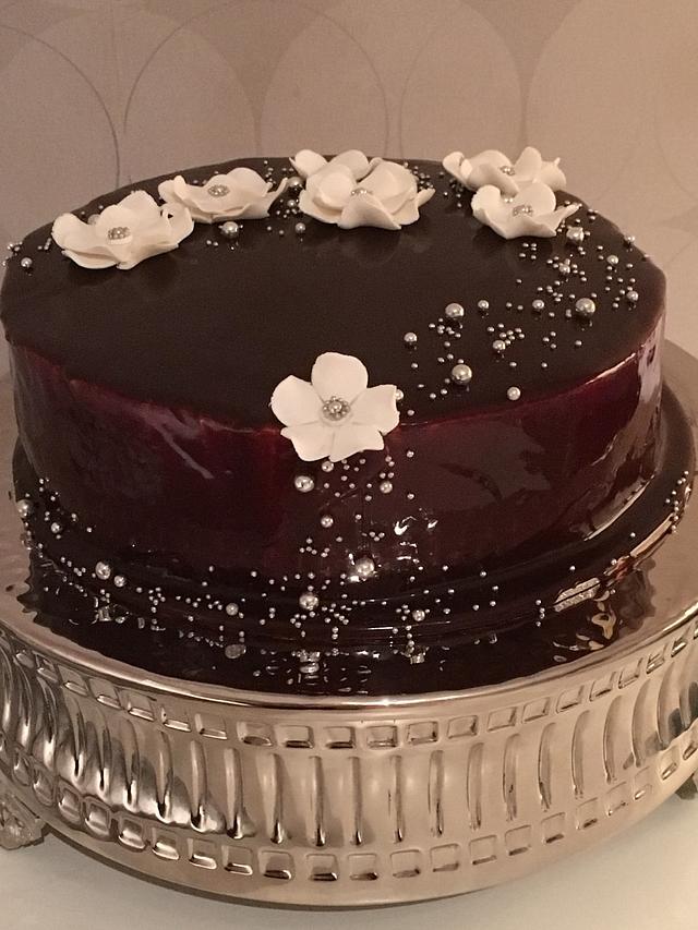 Dark Chocolate Mousse Cake with Chocolate Mirror Glaze - Bakers Table