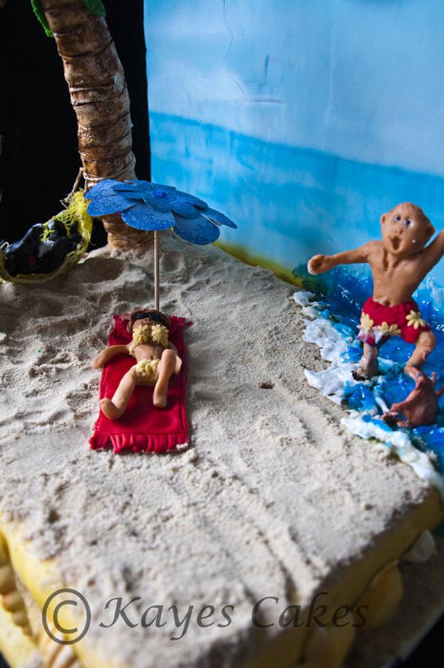 50th Birthday Beach Cake Cake by Kaye CakesDecor