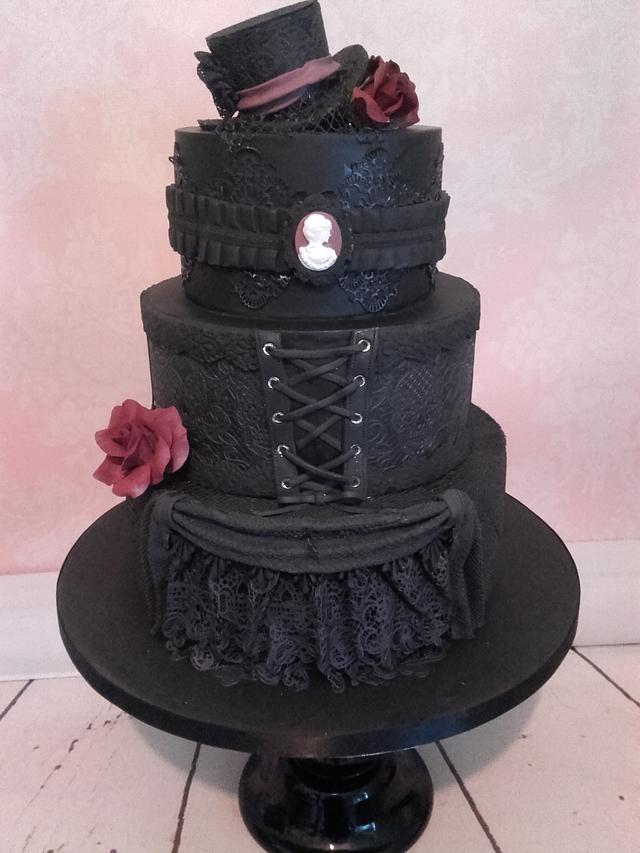 Gothic Wedding Cake cake by Couture Confections CakesDecor