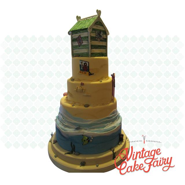 Vintage Seaside Honeymoon Cake by Vintage Cake Fairy CakesDecor