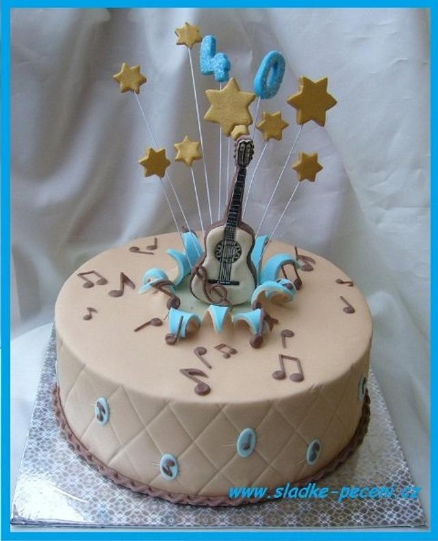 birthday cake with guitar - Decorated Cake by Zdenka - CakesDecor