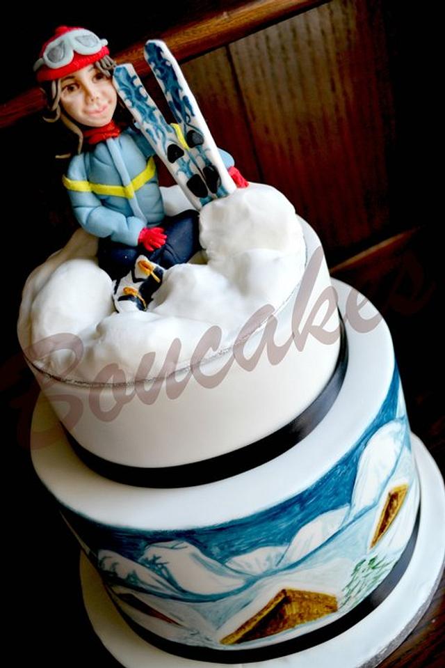 Ski cake - Cake by YvonneD - CakesDecor