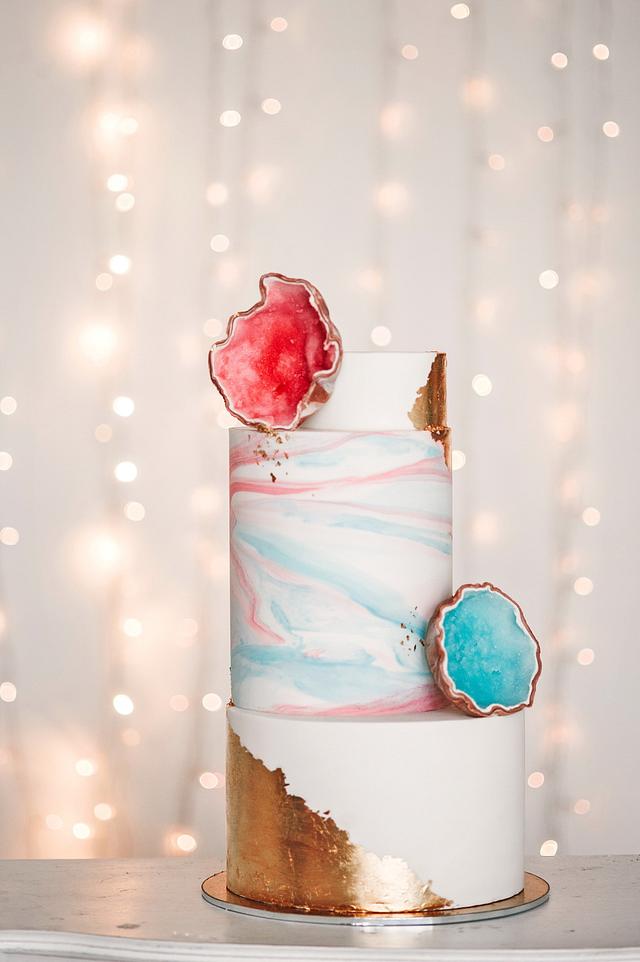 candy rock wedding cake