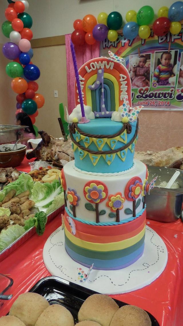 Rainbow Theme Cake - Decorated Cake by Bespoke Cakes - CakesDecor