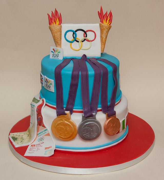 The Olympics Decorated Cake by Cakes by Nina Camberley CakesDecor