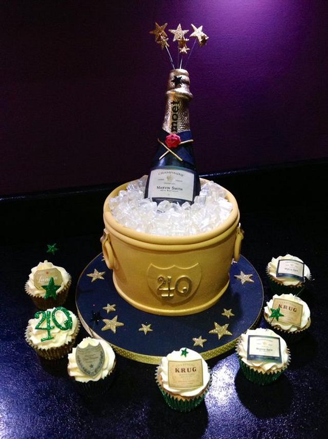Champagne bottle cake Cake by Andrias cakes scarborough