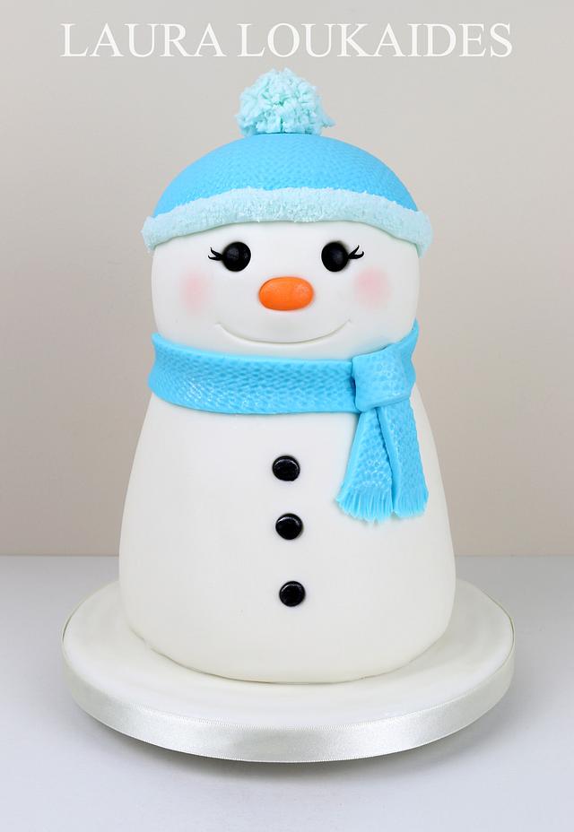 Tinsel the Snowman - Decorated Cake by Laura Loukaides - CakesDecor