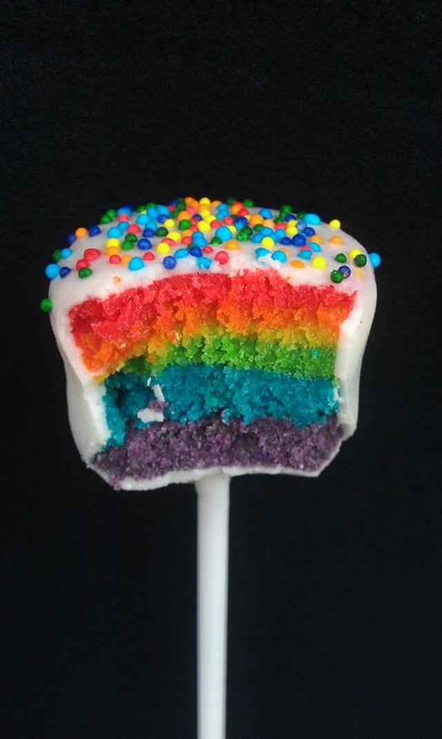 A Rainbow inside a cake pop! Cake by The Rosehip Bakery