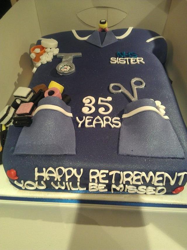 Retirement Cake for Nurse Cake by Kelly Ellison CakesDecor