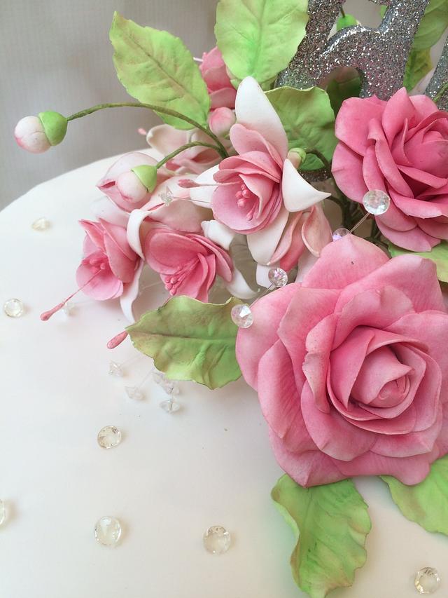 Fuchsia diamond anniversary cake Cake by Elaine CakesDecor