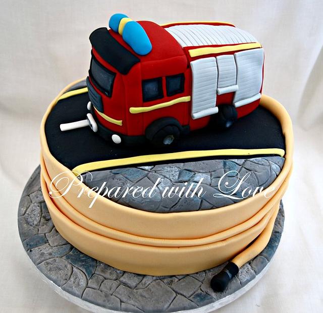 Fire Engine Cake - Cake by Prepared with Love - CakesDecor