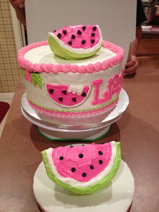Watermelon theme cake - Cake by Beverly Coleman - CakesDecor