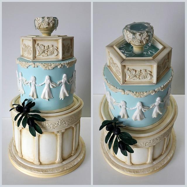 Delana's Cakes: Greek inspired wedding cake at Morgensvlei, Tulbagh