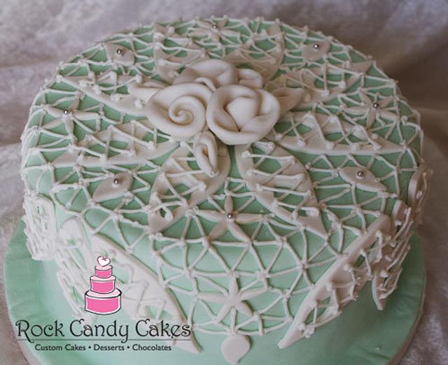 Royal Icing/Gumpaste Lace Cake by Rock Candy Cakes CakesDecor